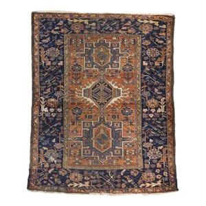 Distressed Antique Persian Heriz Rug - 04'08 X 05'10