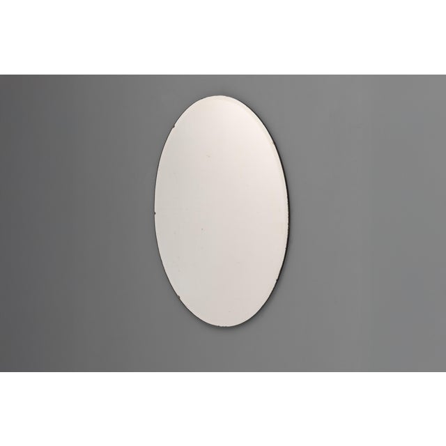 Large Oval Frameless Mirror, 1950 For Sale - Image 6 of 6