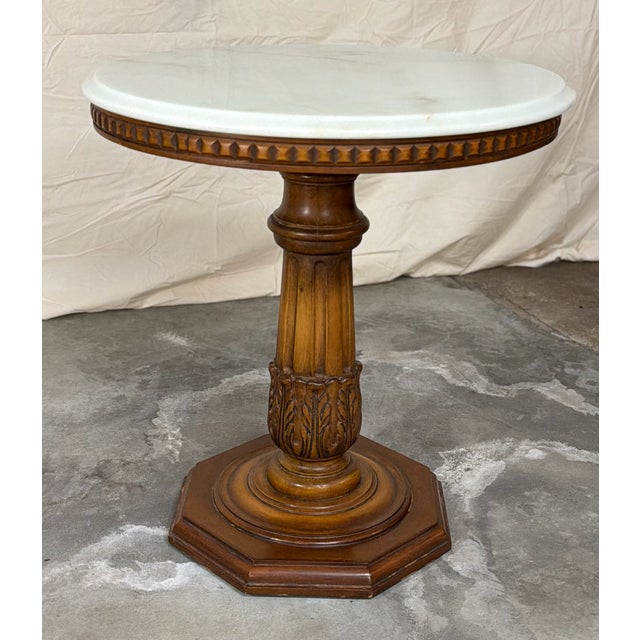 Italian 19th Century Italian Round Table With Carrara Marble Top For Sale - Image 3 of 3