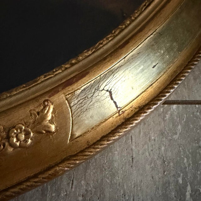 Wood 20th Century Portrait of a Woman- Framed in an Oval Frame For Sale - Image 7 of 7