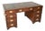 Antique Leather Top Military Campaign Partners Desk, 1950 For Sale