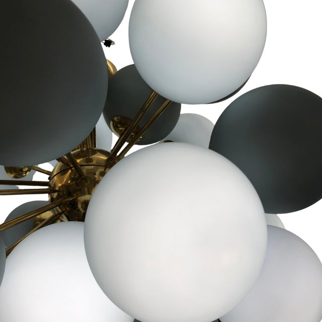 Sputnik Lamp with Matte Blue Balloons For Sale - Image 4 of 6