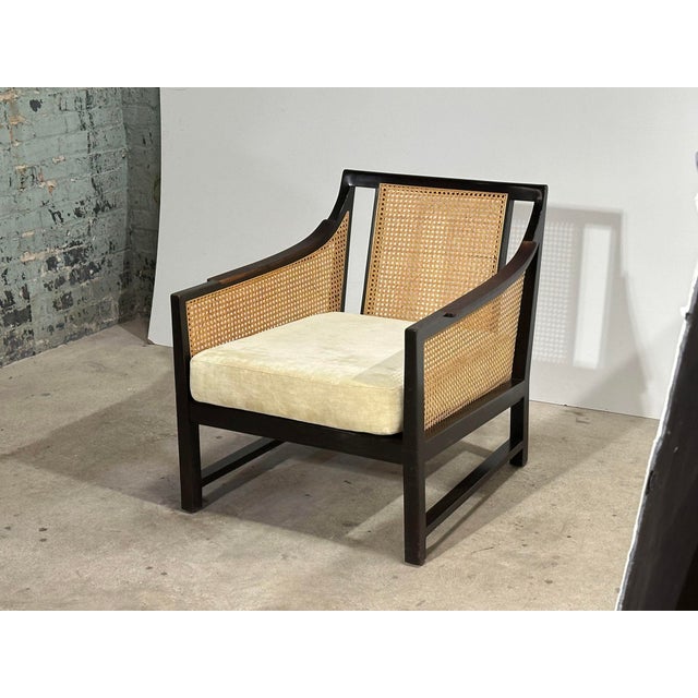 1950s Mahogany and Cane Lounge Chair by Edward Wormley for Dunbar, 1950 For Sale - Image 5 of 11