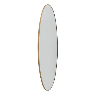 Large Mid-Century Modern Italian Brass Wall Mirror by Gio Ponti, 1950s For Sale