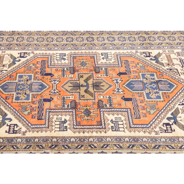 Textile Vintage Hand-Knotted Persian Ardebil Rug 4'4" X 6'7" For Sale - Image 7 of 12