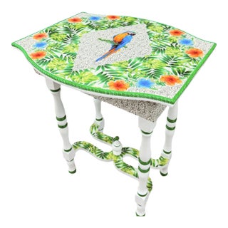 Late 20th Century Whimsical & Ornamental Tropical Tea Time Accent Table For Sale