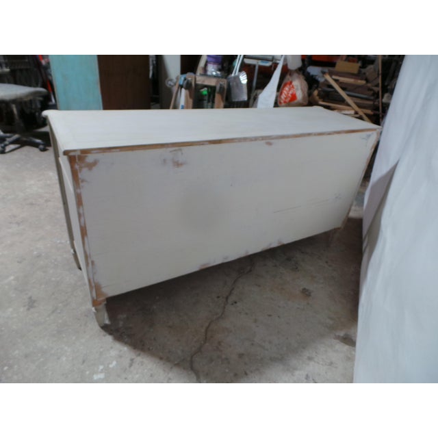 Antique White Gustavian Style Unique 7 Drawer Dresser For Sale - Image 8 of 10