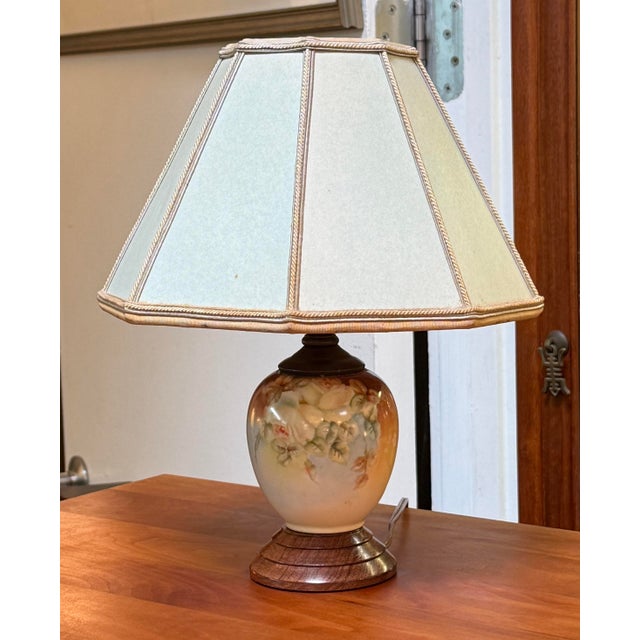 Floral Ceramic Table Lamp, Vintage For Sale - Image 4 of 12