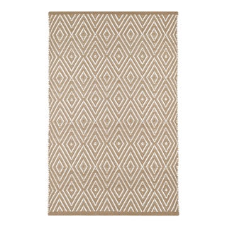 Dash & Albert by Annie Selke Diamond Khaki/White Indoor/Outdoor Rug, 9' 6" x 13' 6" For Sale