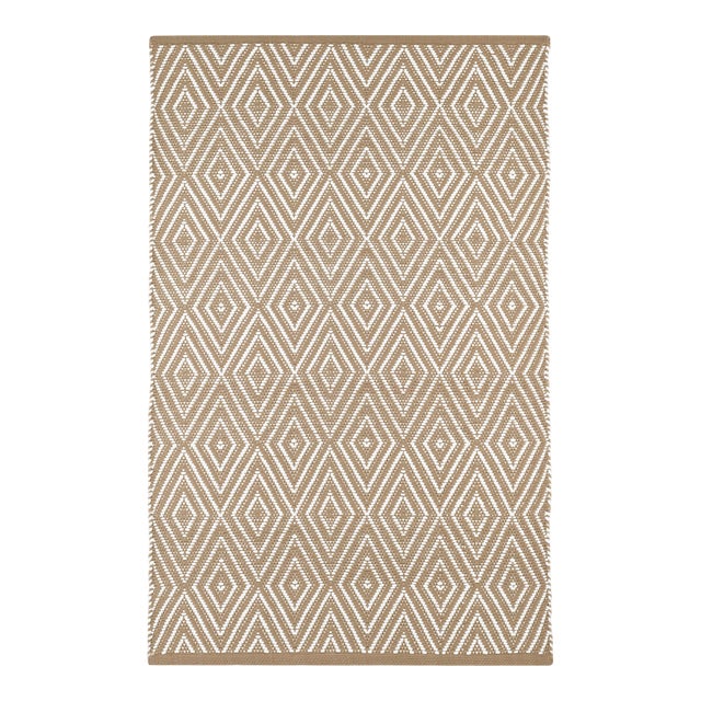 Dash & Albert by Annie Selke Diamond Khaki/White Indoor/Outdoor Rug, 9' 6" x 13' 6" For Sale