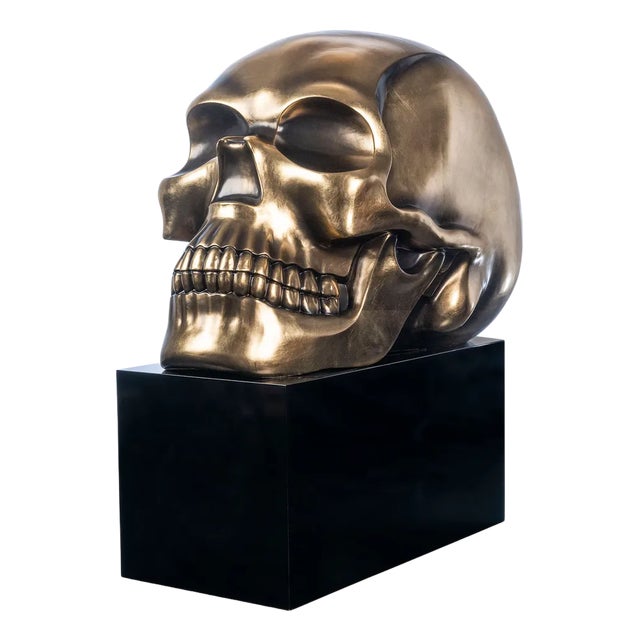 Italian Teschio Foglia Oro Anticata Sculpture by VG Design and Laboratory Department For Sale
