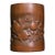 Hand-Carved Bamboo Brush Pot With Pomegranate Motif For Sale