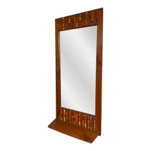 1960s Solid Walnut Mirror by Harris Strong