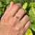 Classical Roman Oval Cut Ruby & Diamond Floral Halo Vintage Ring Size 5 in 14k Yellow Gold For Sale - Image 3 of 15