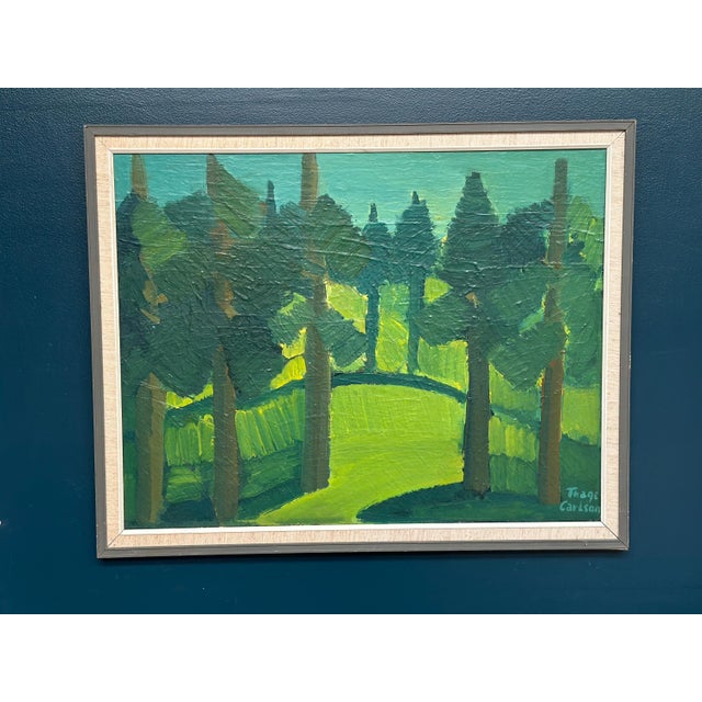 Thage Carlson, Forest , 1960s, Oil on Panel, Framed For Sale - Image 17 of 18