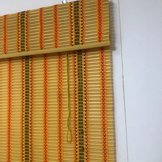 Mid-Century Modern New Old Stock 1970s Yellow Vinyl Roman Shade For Sale - Image 3 of 6