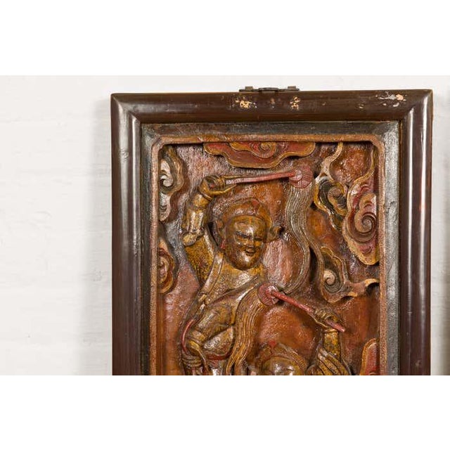 Hand-Carved Antique Wall Panels with Puppet Design - A Pair For Sale - Image 9 of 12