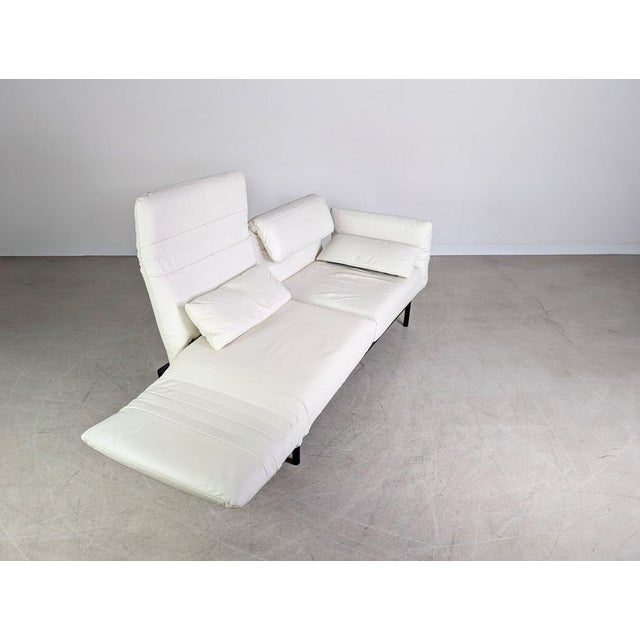Metal Plura 2-Seater Sofa in Light Beige Leather from Rolf Benz For Sale - Image 7 of 13