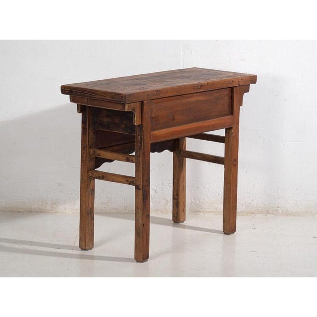 Antique Elm Console Table with Iron Hardware from Amaru For Sale - Image 10 of 11
