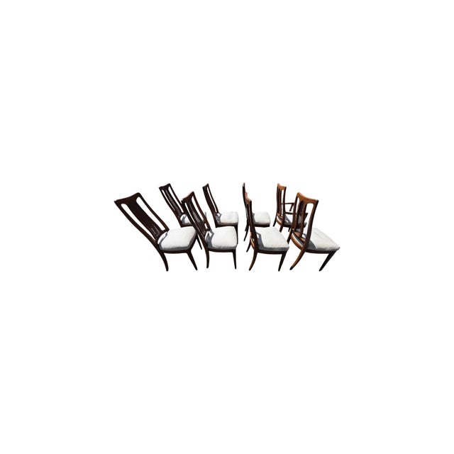 Mid 20th Century The Halle Bros Mid Century Modern Walnut Cane Back Dining Room Set 8 Chairs For Sale - Image 11 of 18