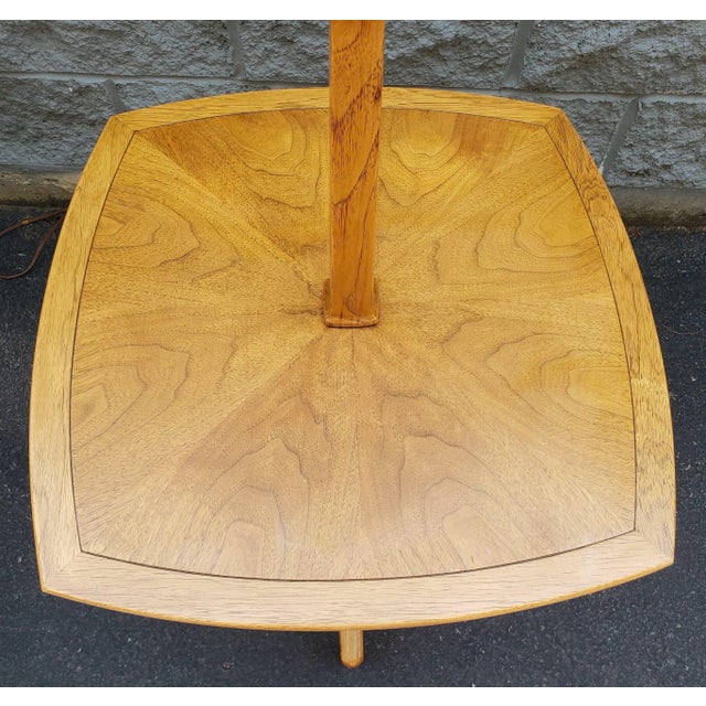 Mid-Century Tomlinson Sophisticate Walnut Torchiere Floor Lamp With Table For Sale In Washington DC - Image 6 of 12