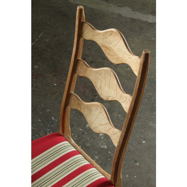 Brutalist Danish Oak Ladderback Dining Chairs in the style of Kjærnulf, 1960s, Set of 6 For Sale - Image 12 of 18