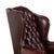 Brown and Red Leather and Wood Chesterfield Armchair For Sale - Image 5 of 15