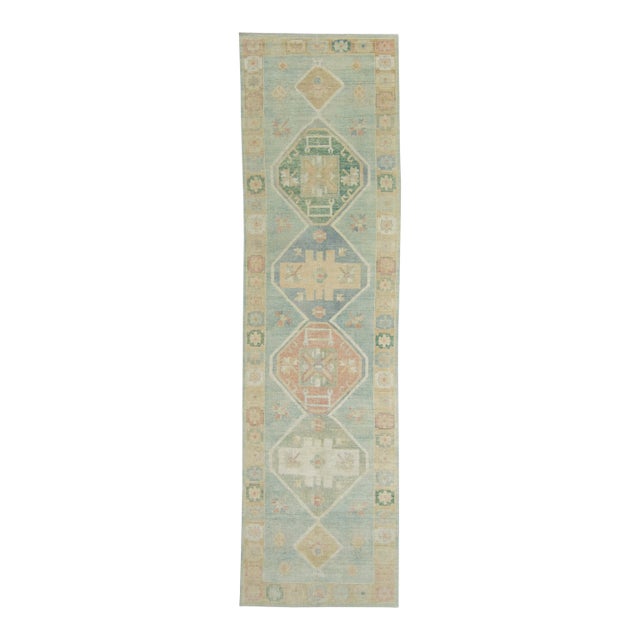 Turkish Oushak Runner Rug 4'8" x 17'9" #18027 For Sale