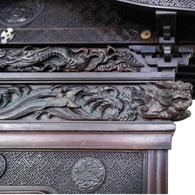 Late 19th Century Japanese Meiji Shibayama Wooden Cabinet For Sale - Image 10 of 13