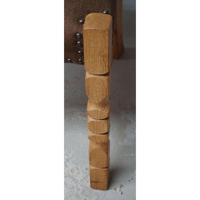 Brutalist Danish Oak Dining Chairs in the style of Henning Kjaernulf, 1960s, Set of 6 For Sale - Image 10 of 11