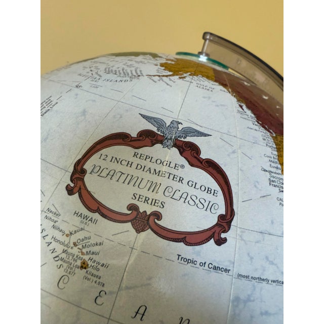 Replogle Globes Vintage Replogle Traveler Globe in Blue, Circa 1990s For Sale - Image 4 of 8