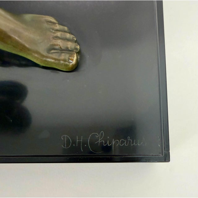 Demètre H. Chiparus, Art Deco Sculpture of Woman with Drapery, 1928, Bronze on Marble Base For Sale - Image 11 of 17