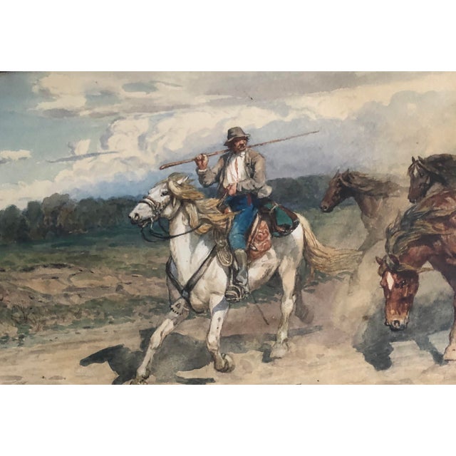 Victorian Original Watercolor Painting by Enrico Henri Coleman (1846-1911) For Sale - Image 3 of 10