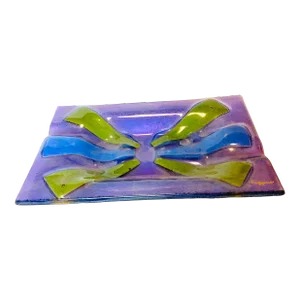 1950s Higgins Mid Century Purple Art Glass Tray