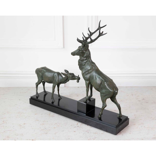 Mid 20th Century Louis-Albert Carvin Stag and Doe Sculpture For Sale In Atlanta - Image 6 of 11