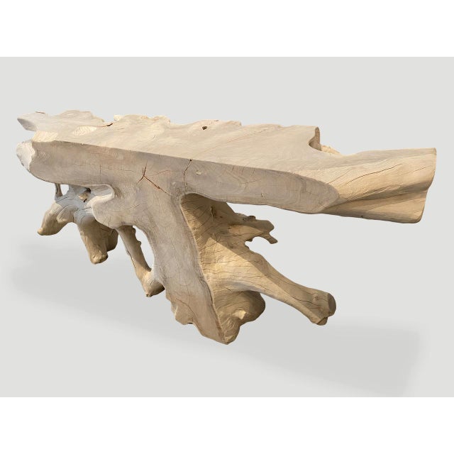 Andrianna Shamaris St. Barts Teak Wood Console For Sale - Image 18 of 18