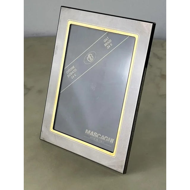 Metal Italian 24k Golden Brass Frame, 1980s For Sale - Image 7 of 7