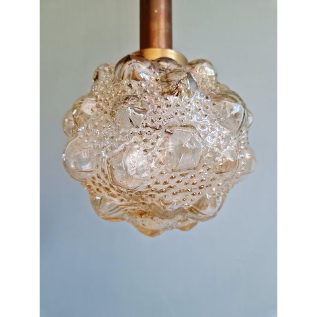 Amber Bubble Glass Pendant Light by Helena Tynell for Glashütte Limburg, 1970s For Sale - Image 12 of 15