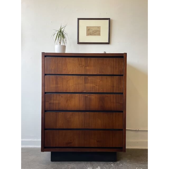 1970s Walnut Tall Dresser by Lane Furniture For Sale In Los Angeles - Image 6 of 8