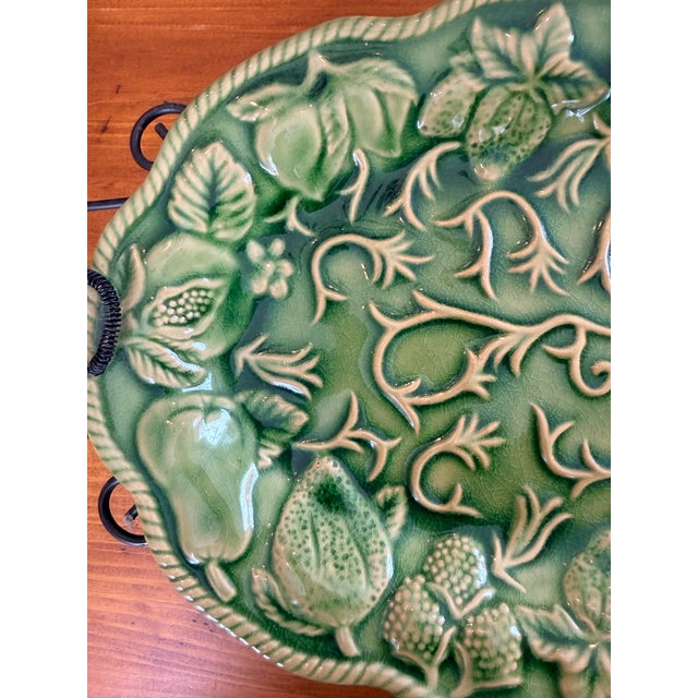 1970's Majolica Platter For Sale - Image 4 of 8