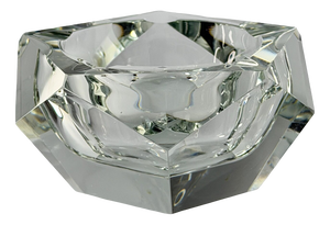 Murano Diamond Cut Sommerso Glass Ashtray, 1970s