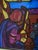 Hanging Stained Glass Window with Knightly Motif and Castle in Colored Glass For Sale - Image 3 of 8