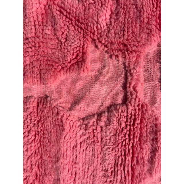 Textile Contemporary Pink Moroccan Mrirt Wool Rug For Sale - Image 7 of 10