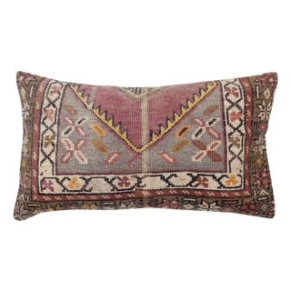 16"x28" Hand-knotted Wool Rug Lumbar Pillow Cover. Turkish Accent Pillow Cover For Sale
