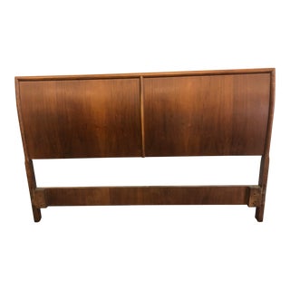 Vintage Mid Century Modern Wood Double Headboard - Parallel by Drexel For Sale