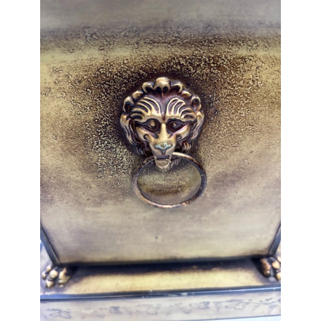 Olive 1960s Classical Italian Tole Planter / Cache Pot For Sale - Image 8 of 13