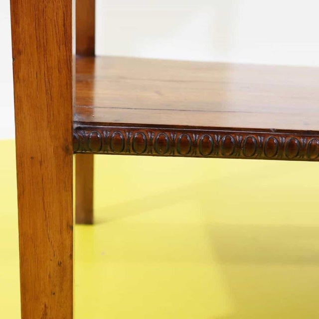 Wooden Vanity Table with Mirror and Green Fabric Top For Sale - Image 12 of 14