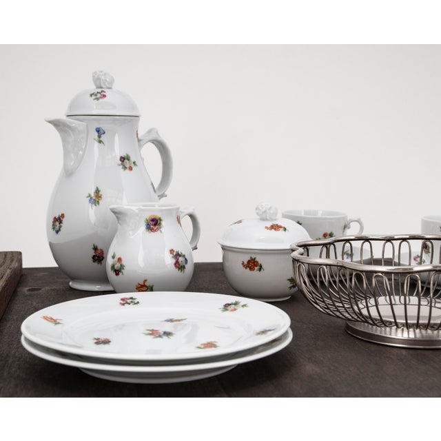 Biedermeier Streublume Tête-À-Tête for Two on Wooden Tray from Fürstenberg, 1950s, Set of 12 For Sale - Image 10 of 15