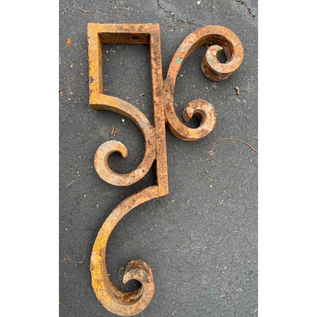 19th Century Large Antique 1800s Cast Iron Architectural Salvage Corbel Bracket Church Sconce For Sale - Image 5 of 8