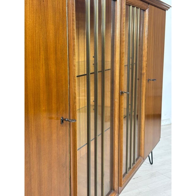 Mid-Century Walnut Display Highboard For Sale - Image 5 of 11